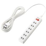 エレコム 雷ガードタップ/一括スイッチ/6個口/5m(ホワイト) T-K02-2650WH