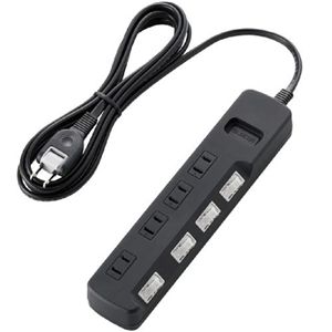 エレコム 雷ガードタップ/個別スイッチ/4個口/2.5m(ブラック) T-K03-2425BK