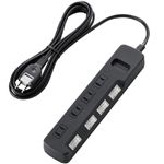 エレコム 雷ガードタップ/個別スイッチ/4個口/2.5m(ブラック) T-K03-2425BK