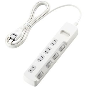 エレコム 雷ガードタップ/個別スイッチ/4個口/2.5m(ホワイト) T-K03-2425WH