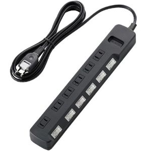 エレコム 雷ガードタップ/個別スイッチ/6個口/2.5m(ブラック) T-K03-2625BK