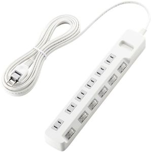 エレコム 雷ガードタップ/個別スイッチ/6個口/5m(ホワイト) T-K03-2650WH