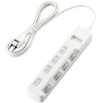 エレコム 雷ガードタップ/個別スイッチ/ホコリシャッター付/4個口/2.5m(ホワイト) T-K04-2425WH