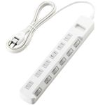 エレコム 雷ガードタップ/個別スイッチ/ホコリシャッター付/6個口/2.5m(ホワイト) T-K04-2625WH