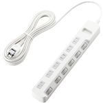 エレコム 雷ガードタップ/個別スイッチ/ホコリシャッター付/6個口/5m(ホワイト) T-K04-2650WH