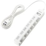 エレコム 雷ガードタップ/一括&個別スイッチ/ホコリシャッター付/6個口/5m(ホワイト) T-K05-2650WH