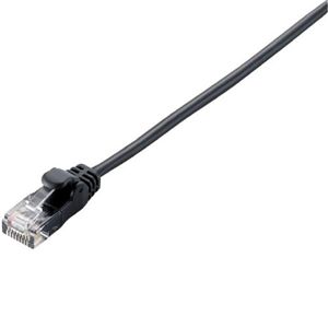 エレコム LANケーブル/CAT6/極細/0.3m/ブラック LD-GPS/BK03