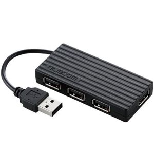 エレコム EU RoHS指令準拠 バスパワー専用4ポートUSBハブ(ブラック) U2H-Y4BBK/RS