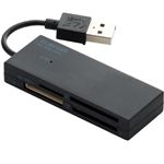 エレコム メモリリーダライタ/ケーブル固定/SD+MS+XD(+M2)対応/ブラック MR-K006BK