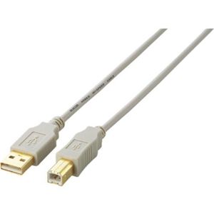 エレコム USB2.0ケーブル/A-Bタイプ/ノーマル/2m/ベージュ U2C-B20BE