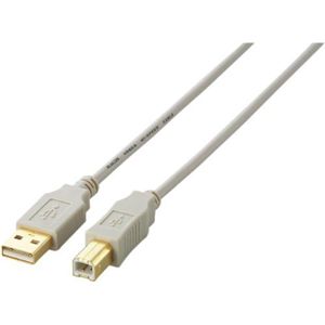 エレコム USB2.0ケーブル/A-Bタイプ/ノーマル/5m/ベージュ U2C-B50BE