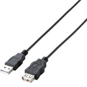 エレコム エコUSB2.0延長ケーブル/A-Aメスタイプ/エコ/0.5m/ブラック U2C-JE05BK
