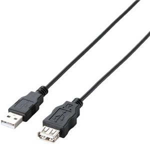 エレコム エコUSB2.0延長ケーブル/A-Aメスタイプ/エコ/2m/ブラック U2C-JE20BK