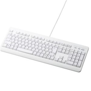 エレコム メンブレン式キーボード/109キー/USB/RoHS準拠/ホワイト TK-FCM016WH/RS