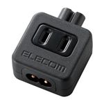 エレコム ACアダプタ用タップ(2Pタイプ・1口) ブラック T-ACTAP21