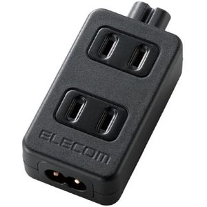 エレコム ACアダプタ用タップ(2Pタイプ・2口) ブラック T-ACTAP22