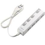 エレコム 個別スイッチ付省エネタップ(横挿しタイプ) (2ピン 4個口) ホワイト T-E05-2410WH