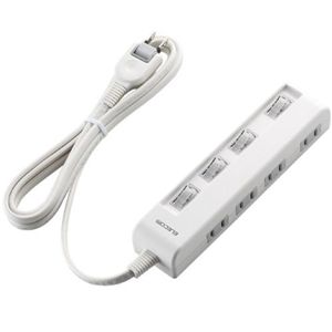 エレコム 個別スイッチ付省エネタップ(横挿しタイプ) (2ピン 4個口) ホワイト T-E05-2420WH
