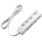 エレコム 個別スイッチ付省エネタップ(横挿しタイプ) (2ピン 4個口) ホワイト T-E05-2420WH