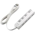 エレコム 個別スイッチ付省エネタップ(横挿しタイプ) (2ピン 4個口) ホワイト T-E05-2430WH