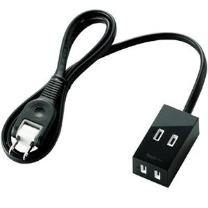 エレコム シャッタータップ flecc barra (2ピン 2個口) ブラック T-FLC01-2210BK