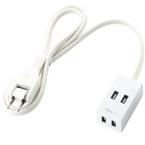 エレコム シャッタータップ flecc barra (2ピン 2個口) ホワイト T-FLC01-2210WH