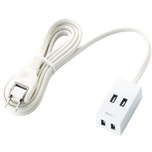 エレコム シャッタータップ flecc barra (2ピン 2個口) ホワイト T-FLC01-2220WH