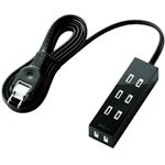 エレコム シャッタータップ flecc barra (2ピン 4個口) ブラック T-FLC01-2420BK