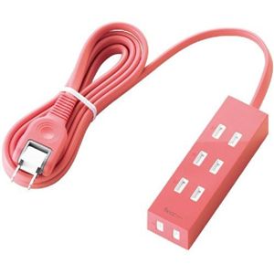 エレコム シャッタータップ flecc barra (2ピン 4個口) ピンク T-FLC01-2420PN