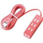 エレコム シャッタータップ flecc barra (2ピン 4個口) ピンク T-FLC01-2430PN