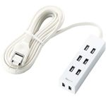 エレコム シャッタータップ flecc barra (2ピン 4個口) ホワイト T-FLC01-2430WH