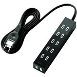 エレコム シャッタータップ flecc barra (2ピン 6個口) ブラック T-FLC01-2620BK