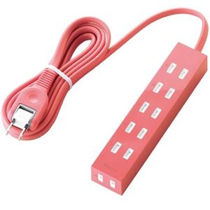 エレコム シャッタータップ flecc barra (2ピン 6個口) ピンク T-FLC01-2620PN