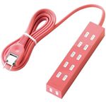 エレコム シャッタータップ flecc barra (2ピン 6個口) ピンク T-FLC01-2620PN