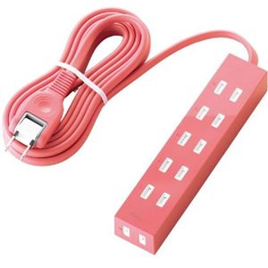 エレコム シャッタータップ flecc barra (2ピン 6個口) ピンク T-FLC01-2630PN