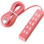 エレコム シャッタータップ flecc barra (2ピン 6個口) ピンク T-FLC01-2630PN