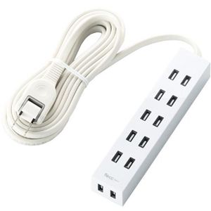 エレコム シャッタータップ flecc barra (2ピン 6個口) ホワイト T-FLC01-2630WH