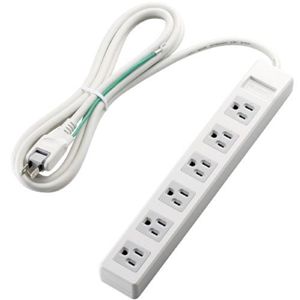 エレコム 3ピンプラグ対応タップ (3ピン 6個口) ホワイト T-T01-3625WH