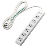 エレコム 3ピンプラグ対応タップ (3ピン 6個口) ホワイト T-T01-3625WH