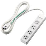 エレコム 3ピンプラグ対応タップ(マグネット付) (3ピン 4個口) ホワイト T-T02-3425WH