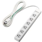 エレコム 3ピンプラグ対応タップ(マグネット付) (3ピン 6個口) ホワイト T-T02-3625WH