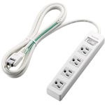 エレコム 一括スイッチ付3ピンプラグ対応タップ (3ピン 4個口) ホワイト T-T03-3425WH