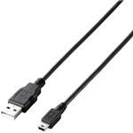 エレコム ゲーム用USBケーブル(A-miniB) 5.0m ブラック U2C-GMM50BK