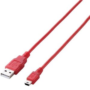 エレコム ゲーム用USBケーブル(A-miniB) 5.0m レッド U2C-GMM50RD