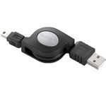 エレコム ゲーム用USB巻き取りケーブル(A-miniB) 0.8m ブラック U2C-GMRLM08BK