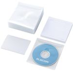 エレコム CD/DVD/Blu-ray 不織布ケース(50枚)/インデックスカード付き(50枚) CCD-016JK50WH