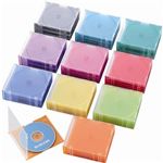 エレコム CD/DVD/Blu-ray スリムプラケース/1枚収納/100枚/10色 CCD-017XL10C