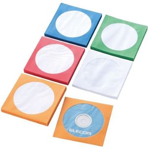 エレコム CD/DVD/Blu-ray ペーパーケース/5色セット/各20枚入り CCD-FT100