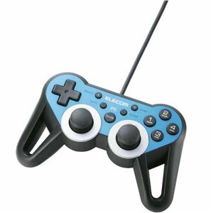 エレコム USBゲームパッド/PS3ゲーム用/12ボタン/振動/連射/高耐久/ブルー JC-GMU3312SPBU