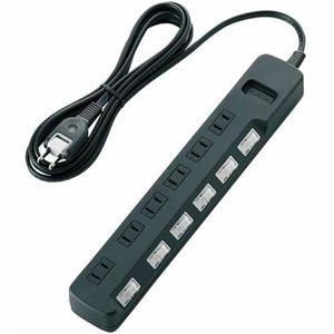 エレコム タップ/ゲーム用/6個口/2.5m/雷ガード/独立スイッチ/ブラック T-GMK03-2625BK